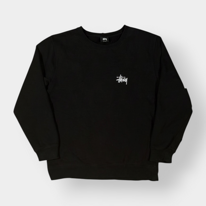 STUSSY | BLACK SPELLOUT GRAPHIC SWEATSHIRT (L)