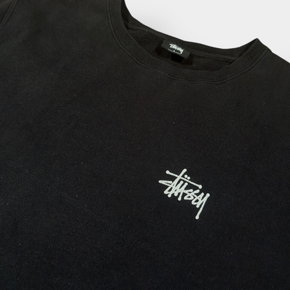 STUSSY | BLACK SPELLOUT GRAPHIC SWEATSHIRT (L)
