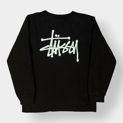 STUSSY | BLACK SPELLOUT GRAPHIC SWEATSHIRT (L)