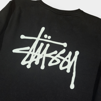 STUSSY | BLACK SPELLOUT GRAPHIC SWEATSHIRT (L)