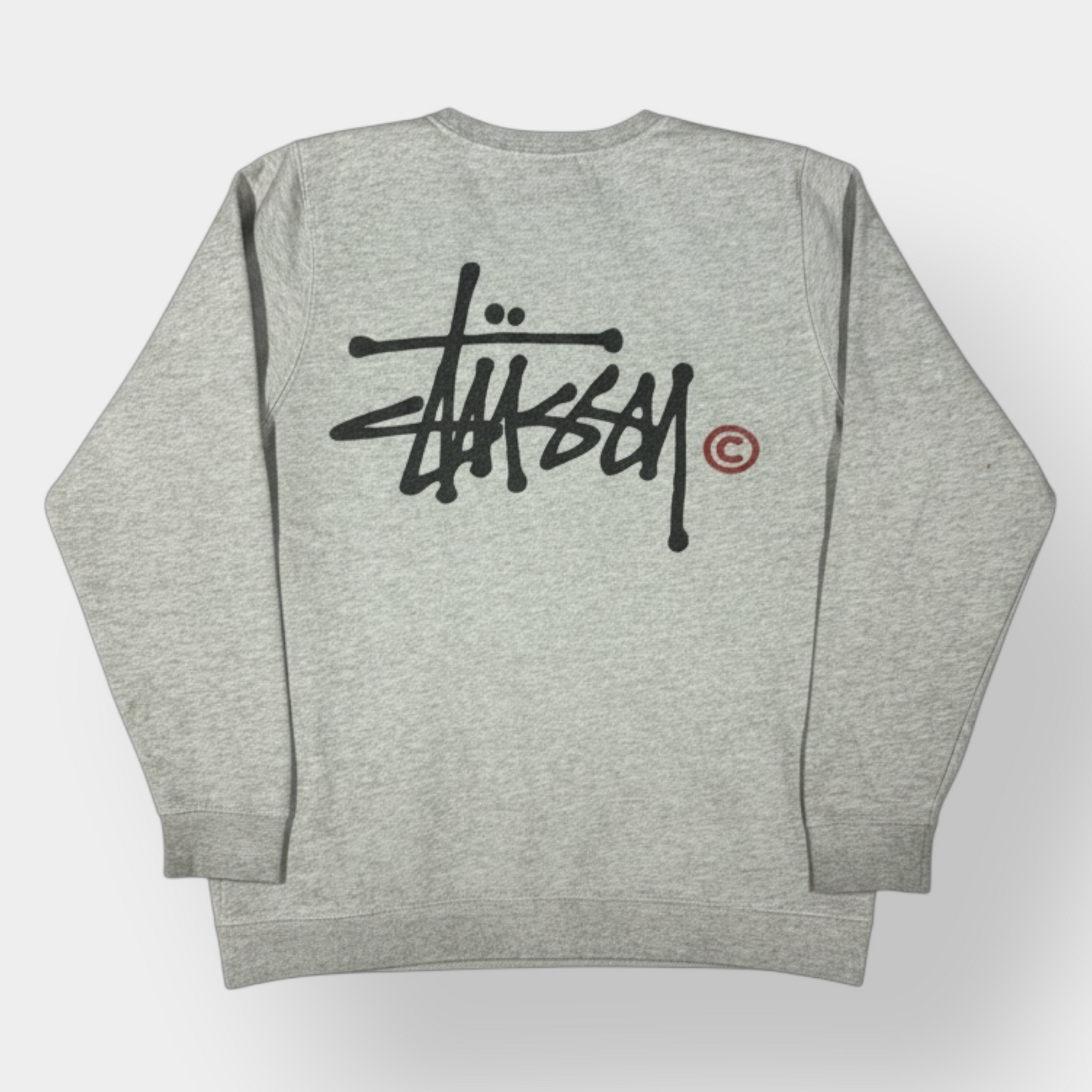 STUSSY | GREY SPELLOUT SWEATSHIRT (M)