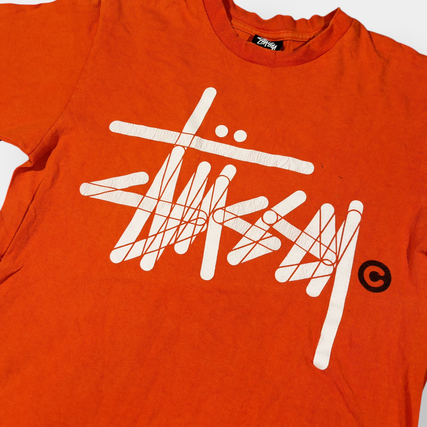 STUSSY | VINTAGE ORANGE LOGO PRINT TEE (S)