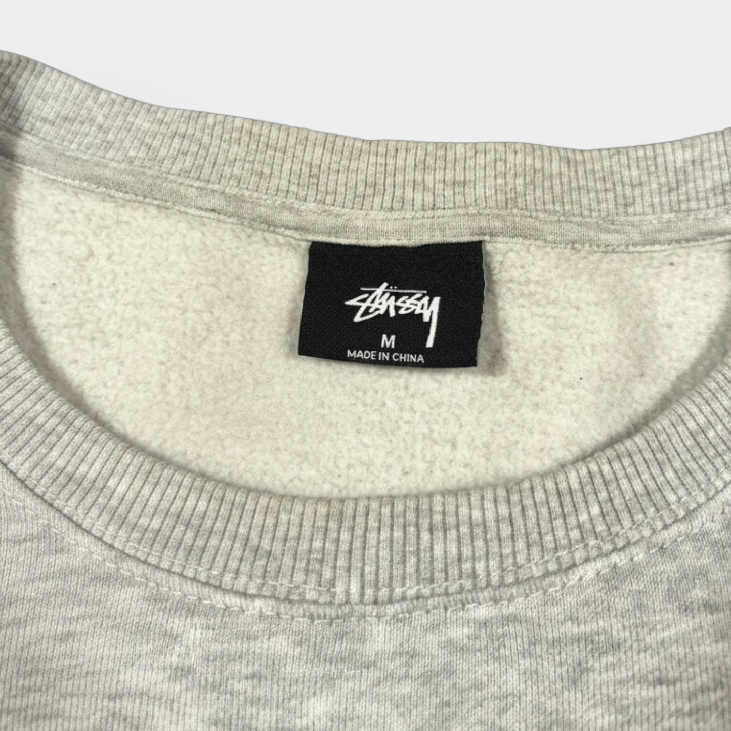 STUSSY | GREY MARL LOGO GRAPHIC SWEATSHIRT (M)