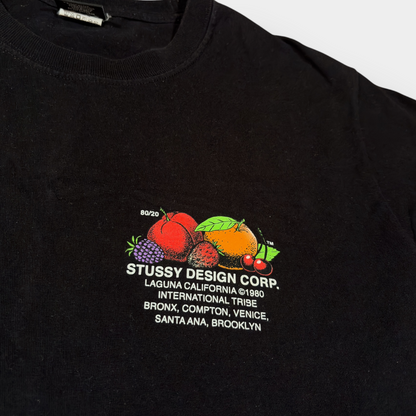 STUSSY | BLACK FRESH FRUIT GRAPHIC TEE (M)