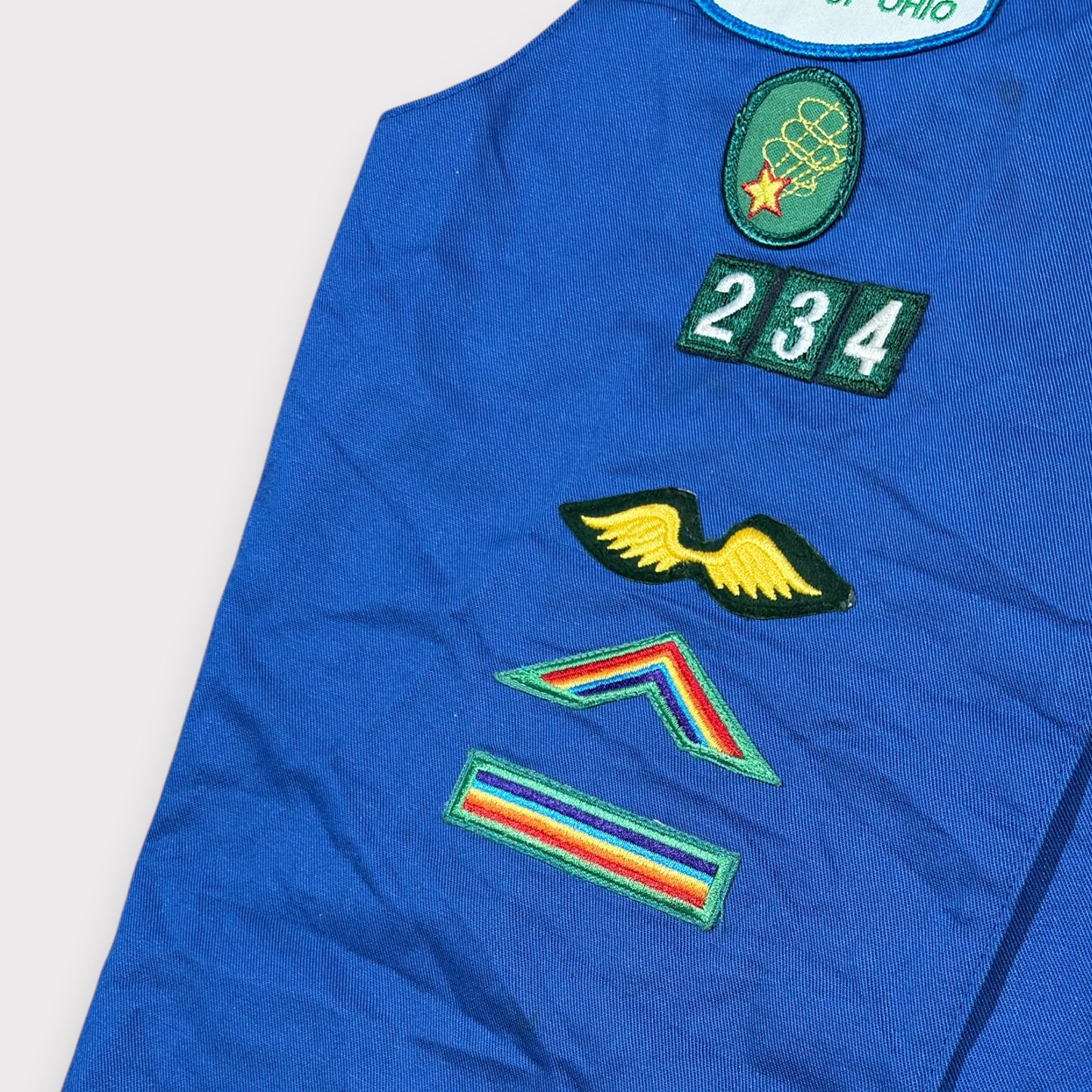 90s VINTAGE GIRL SCOUT USA VEST WITH PATCHES (M)