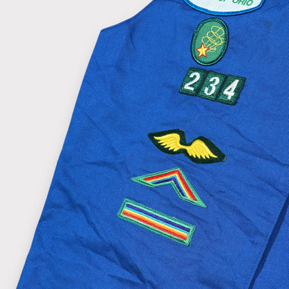 90s VINTAGE GIRL SCOUT USA VEST WITH PATCHES (M)
