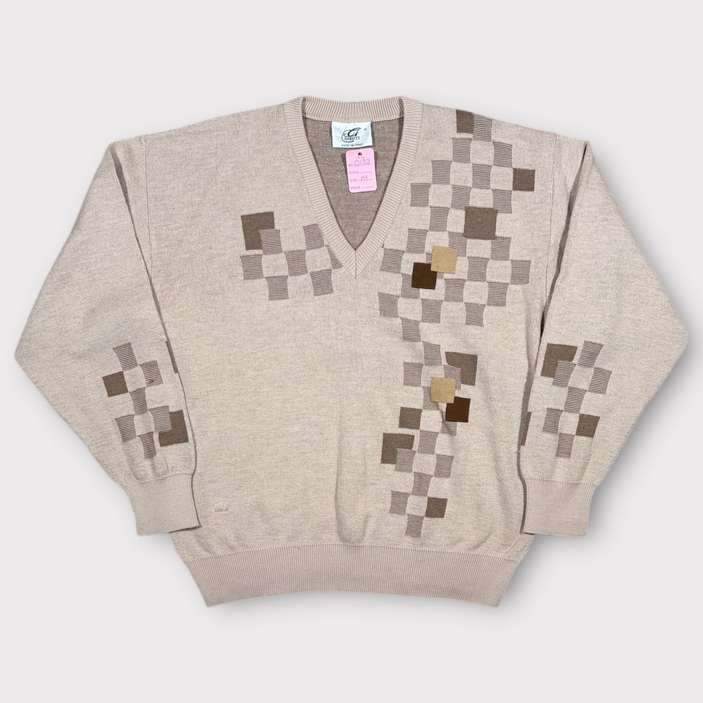 GABICCI 1990s KNITTED GRANDAD JUMPER (M)