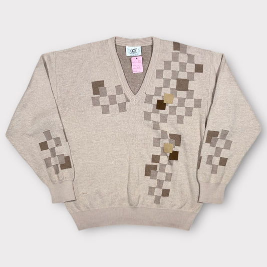 GABICCI 1990s KNITTED GRANDAD JUMPER (M)