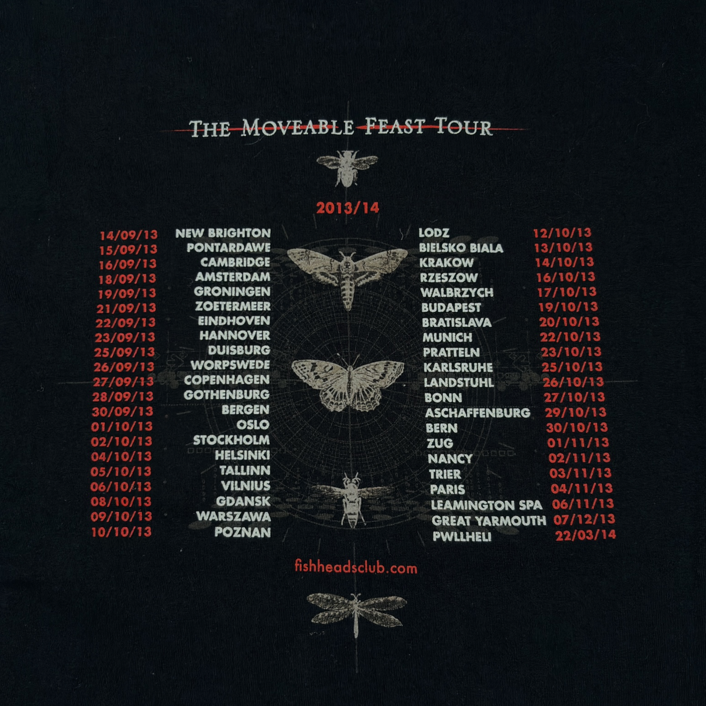 FISH - THE MOVEABLE FEAST 2013/14 TOUR TEE (XL)