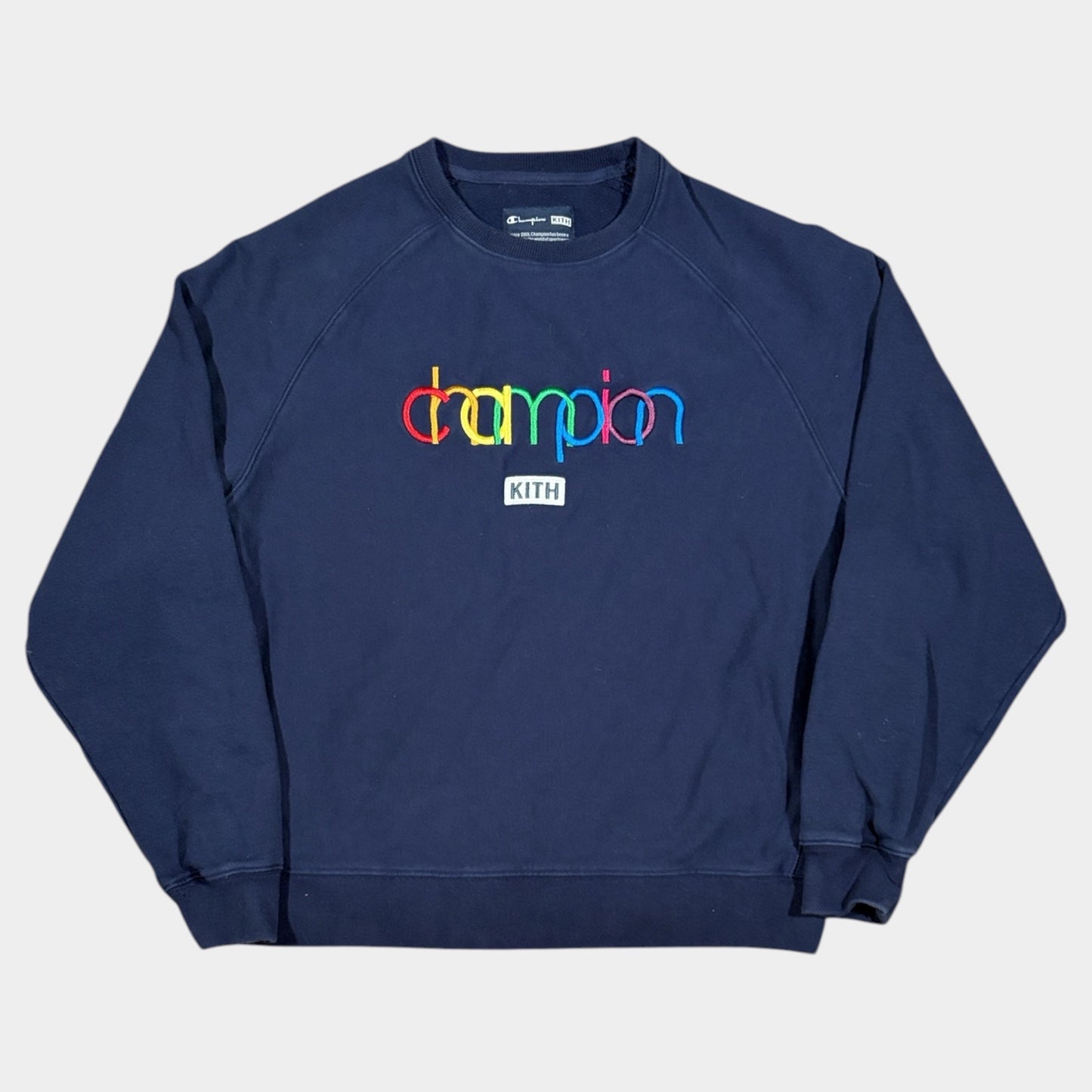 KITH X CHAMPION | EMBROIDERED SPELLOUT SWEATSHIRT (XL)