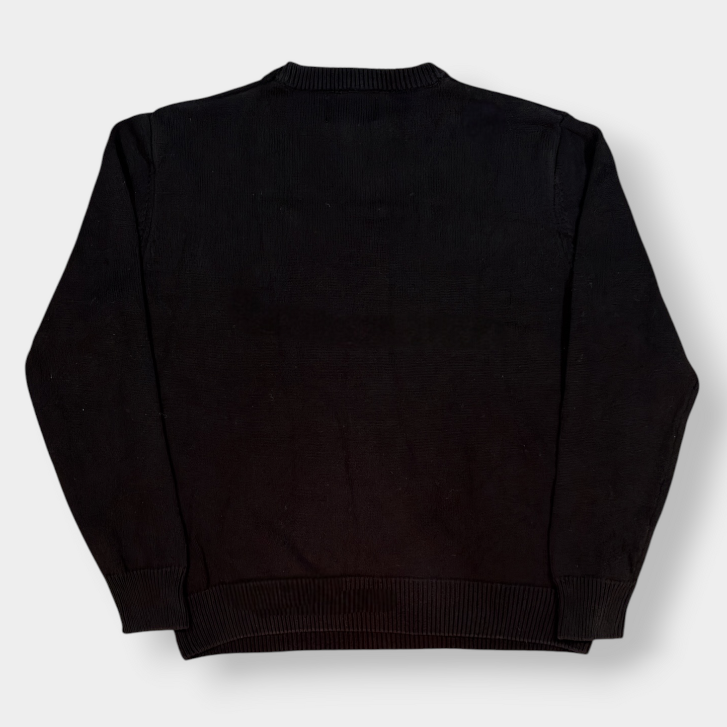 STUSSY | RARE BLACK KNITTED 'CURLY S' JUMPER (M)