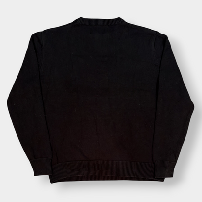 STUSSY | RARE BLACK KNITTED 'CURLY S' JUMPER (M)