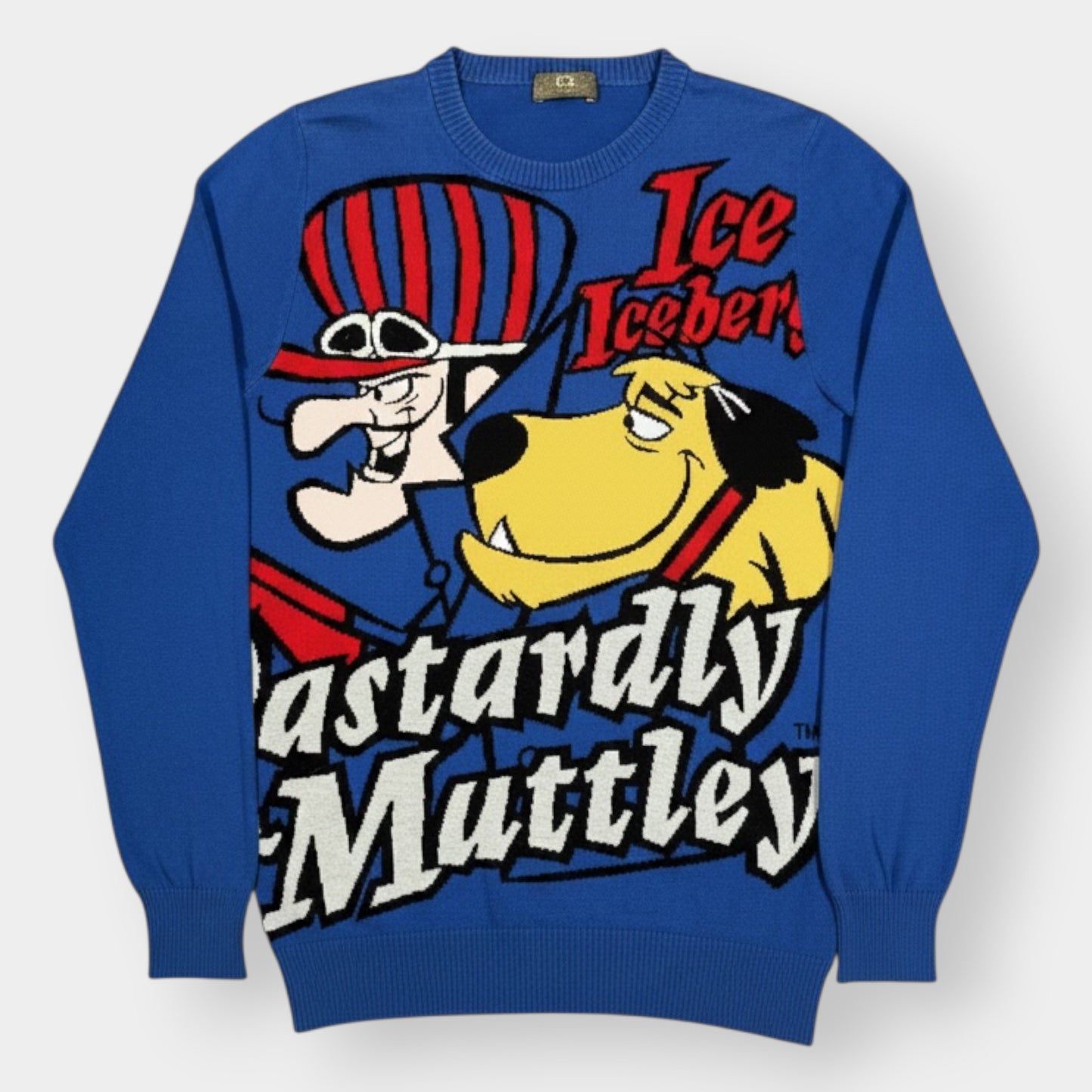 ICEBERG | DASTARDLY & MUTLEY 1990s VINTAGE KNITTED SWEATSHIRT (S)