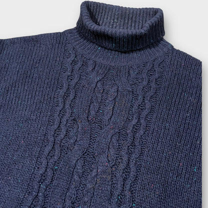 BENETTON 90s CABLE KNIT ROLL NECK (XL)