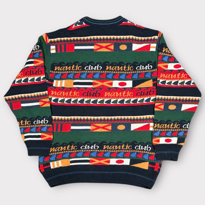 TABARONI 90s VINTAGE NAUTICAL PATTERNED SWEATER (XL)