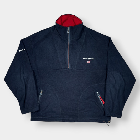 RALPH LAUREN POLO SPORT | 2000s VINTAGE NAVY QUARTER ZIP (XL)