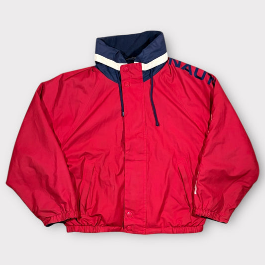 NAUTICA SPORT 1990s REVERSIBLE FLEECED JACKET (L)