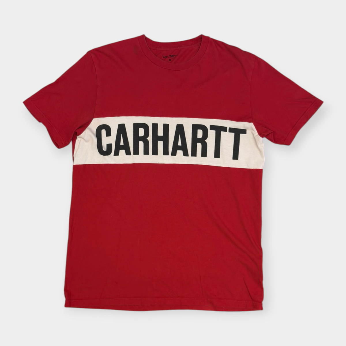 CARHARTT | 00s RED SPELLOUT PRINT T-SHIRT (M)
