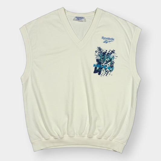 REEBOK | 1980s VINTAGE V-NECK SWEATER VEST (L)