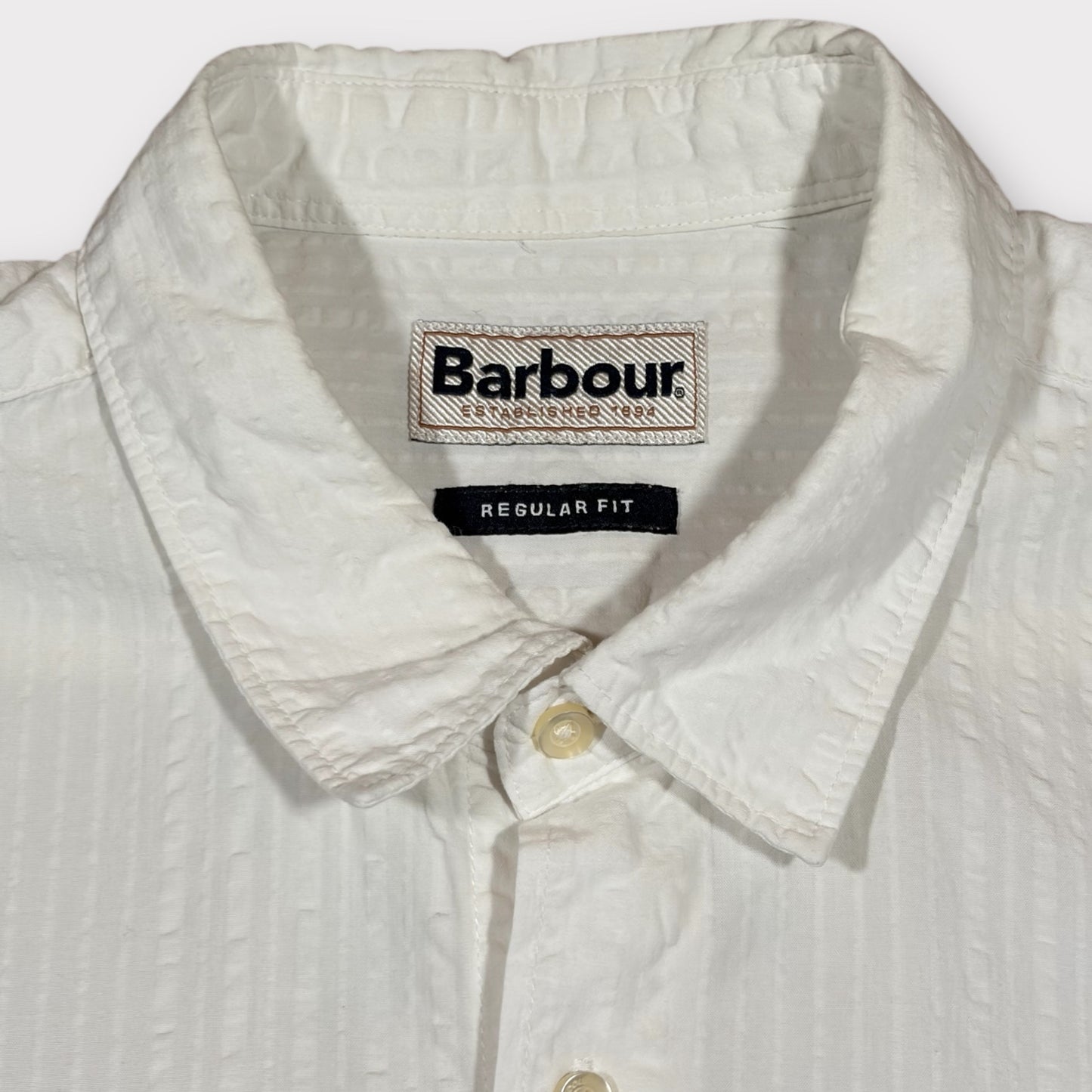 BARBOUR SHORT SLEEVE LINEN SHIRT (L)