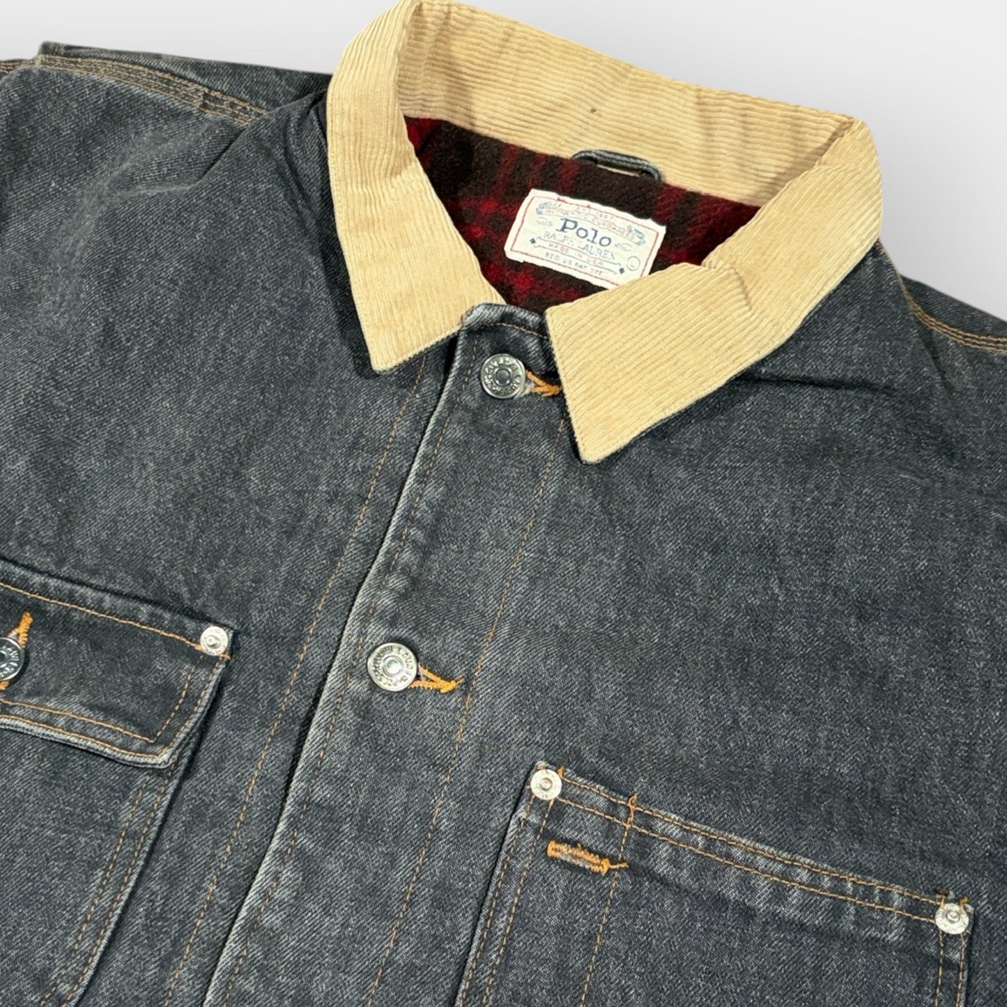 RALPH LAUREN | RARE 1980s BLACK DENIM JACKET (L)