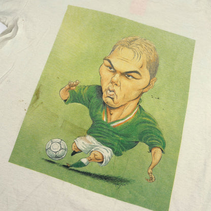 SCREEN STARS | 1990s PAUL MCGRATH HARP GUINNESS 1990s WORLD CUP SINGLE STITCH TEE (L)