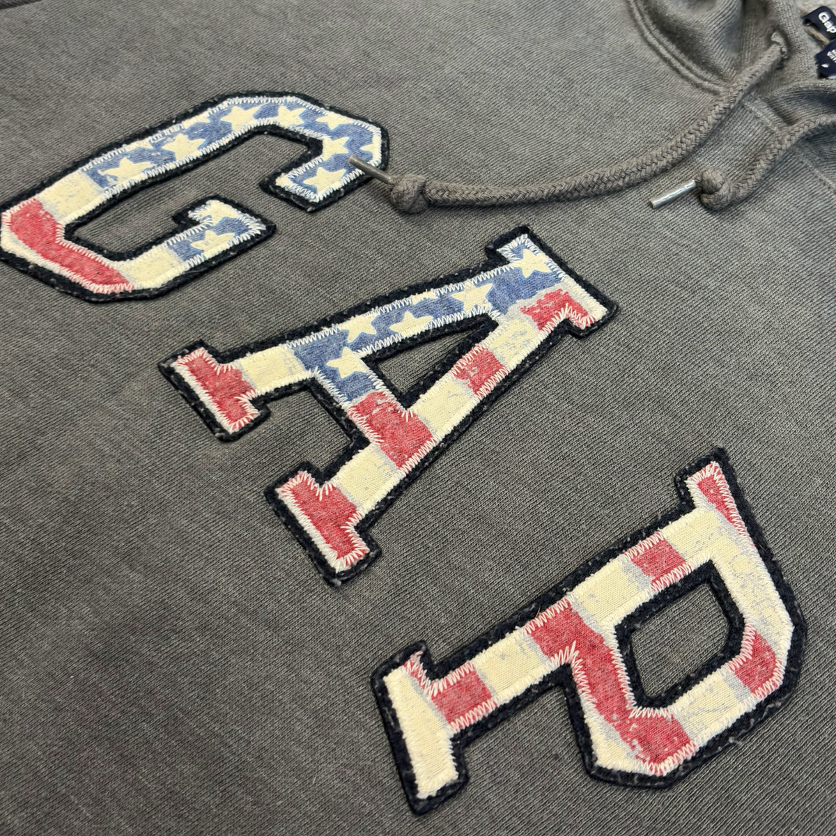 GAP | 00s USA EMBROIDERED GREY HOODIE (S)