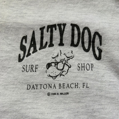 SALTY DOG SURF SHOP 1993 SINGLE STITCH T SHIRT (M)