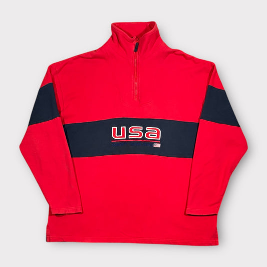 GANT OVERSIZED USA 1/4 ZIP FLEECE (L)