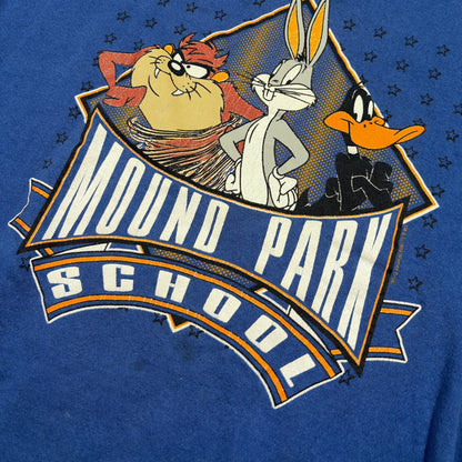 LOONEY TUNES | 1990s MOUND PARK BLUE GRAPHIC SWEATSHIRT (L)