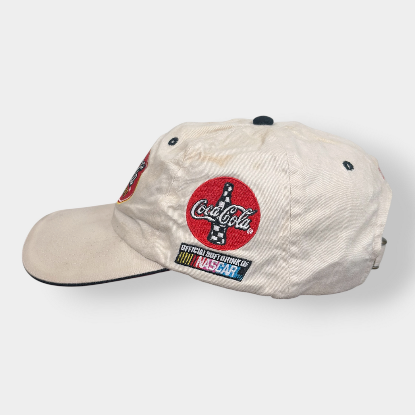 NASCAR X COCA-COLA | RARE 1990s VINTAGE BEIGE BASEBALL CAP