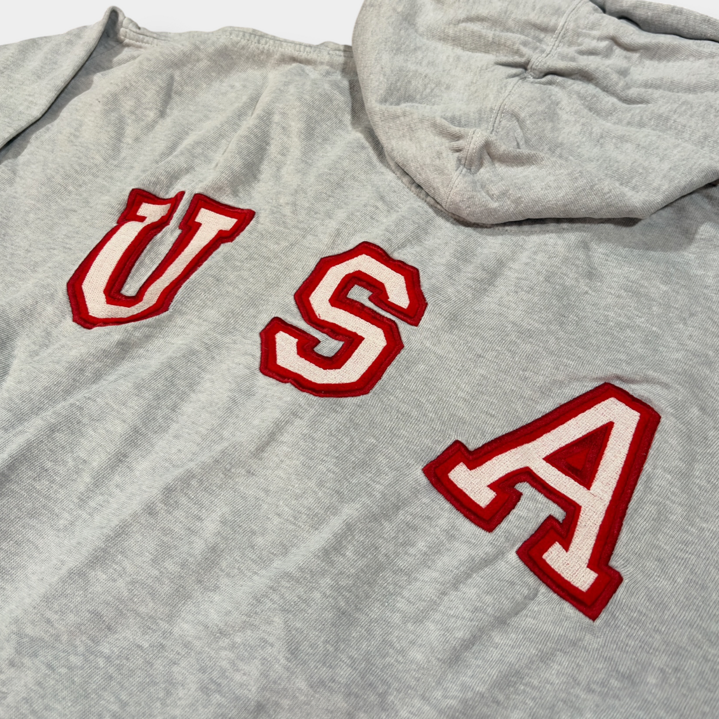 RALPH LAUREN CHAPS | 1990s VINTAGE GREY ZIP UP USA FLEECE (M)