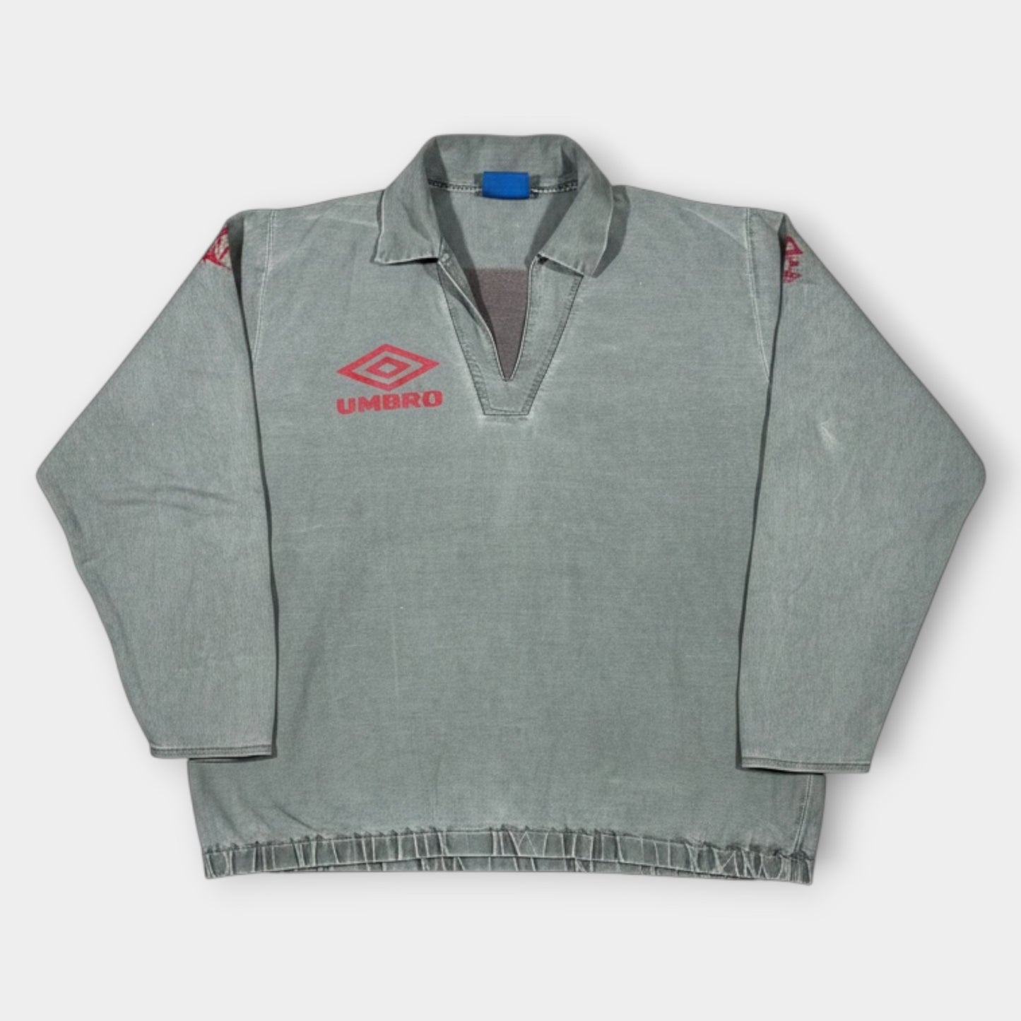 UMBRO | 1990s VINTAGE PRO TRAINING DRILL PULLOVER TOP IN GREY (XL)