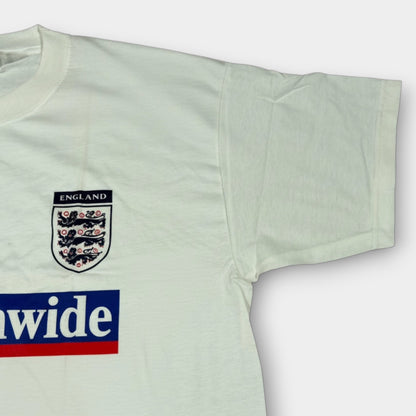 SCREEN STARS x ENGLAND | 1990s VINTAGE NATIONWIDE VINTAGE WHITE TEE (L)