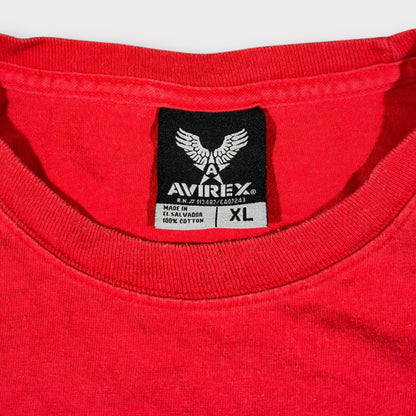 AVIREX | VINTAGE SPELLOUT LOGO GRAPHIC TEE IN RED (XL)