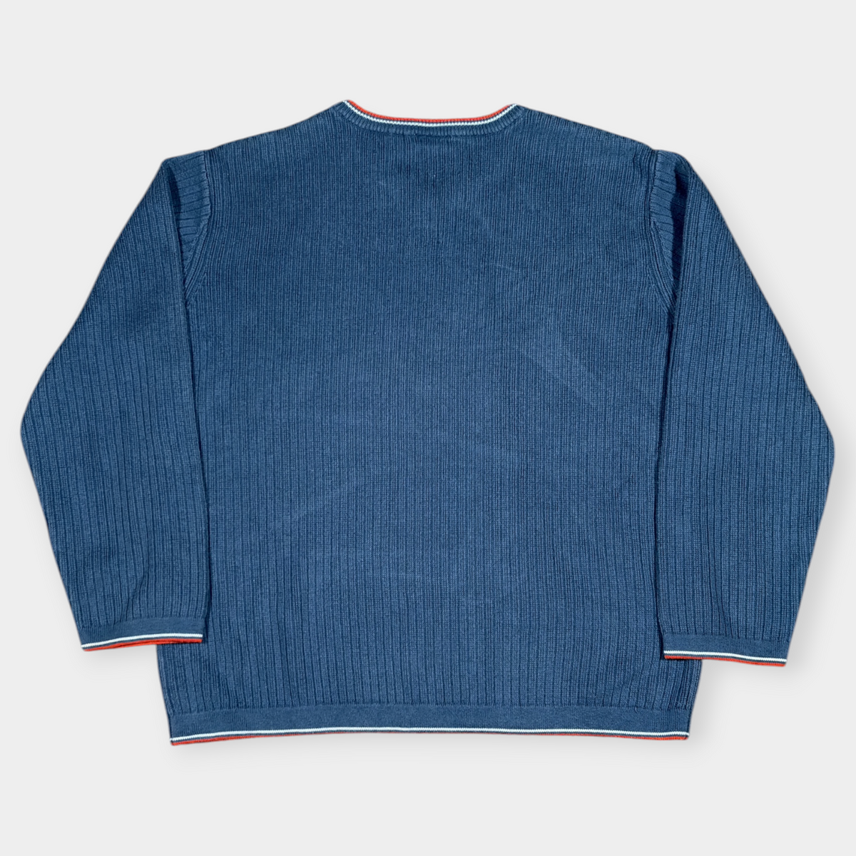TOMMY HILFIGER | 90s BLUE RIBBED SWEATSHIRT (S)