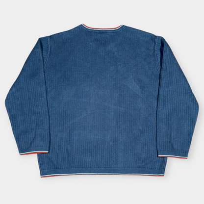 TOMMY HILFIGER | 90s BLUE RIBBED SWEATSHIRT (S)