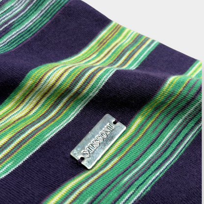 MISSONI | 00s GREEN STRIPED T-SHIRT (M)