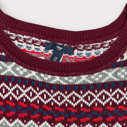 GAP 00s WOMEN'S FAIR ISLE PATTERN KNIT JUMPER (L)