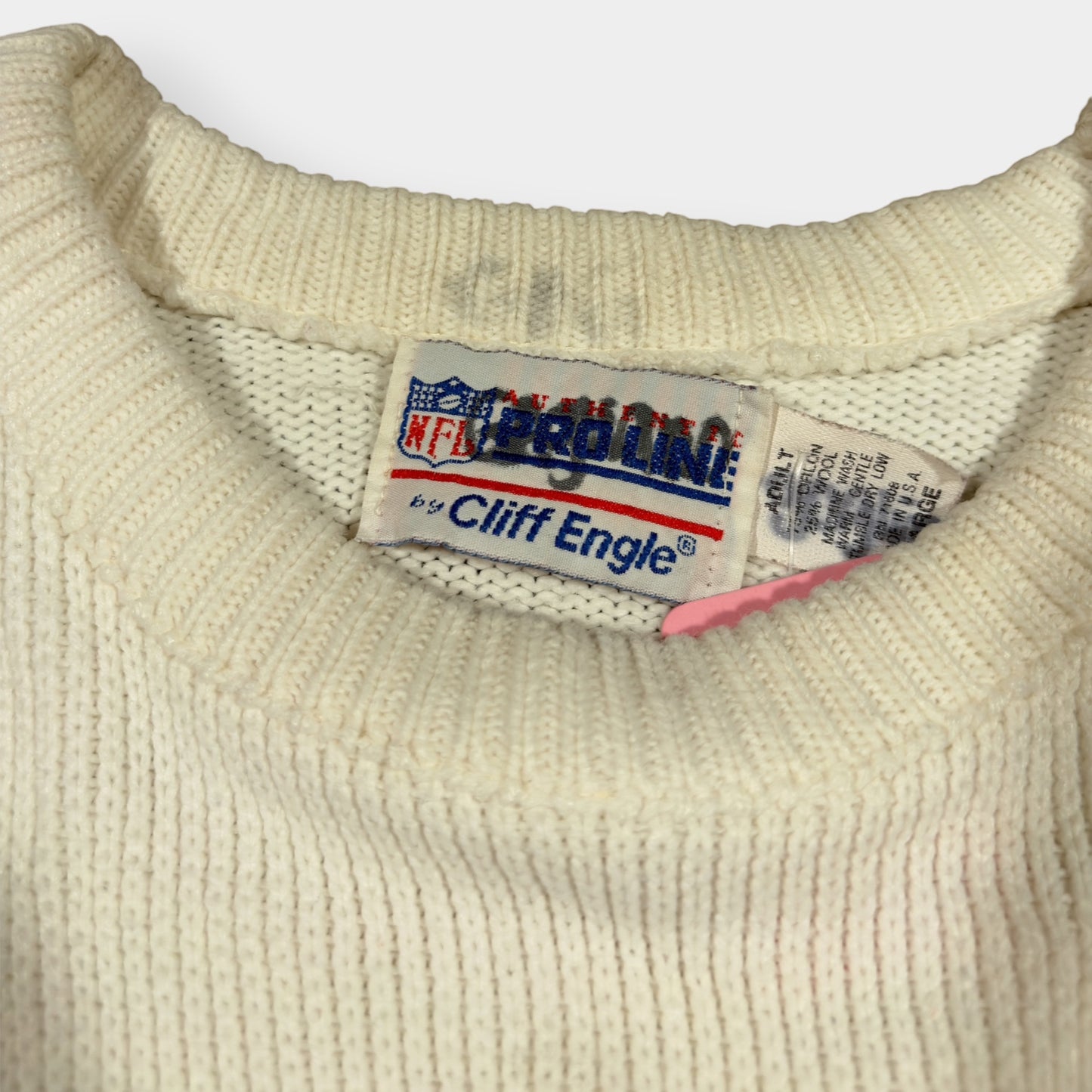 NFL x CLIFF ENGLE | 90s VINTAGE SUPERBOWL XXV KNITTED JUMPER (L)
