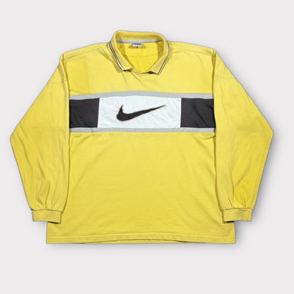 NIKE | 1990s SWOOSH LONG SLEEVE RUGBY SHIRT (L)