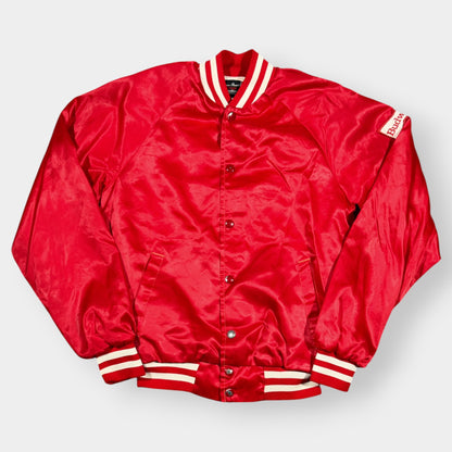 BUDWEISER | 1970s VINTAGE RED VARSITY JACKET (S)