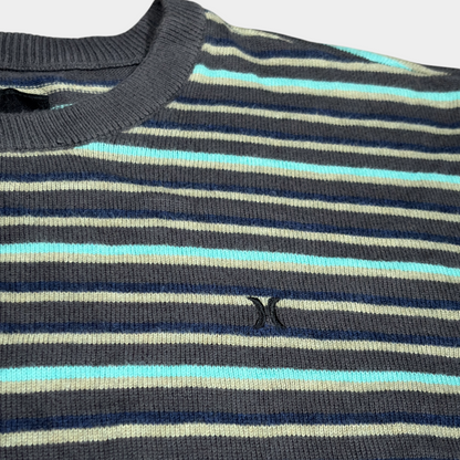HURLEY | Y2K MULTICOLOURED STRIPED SURF SWEATSHIRT (M)