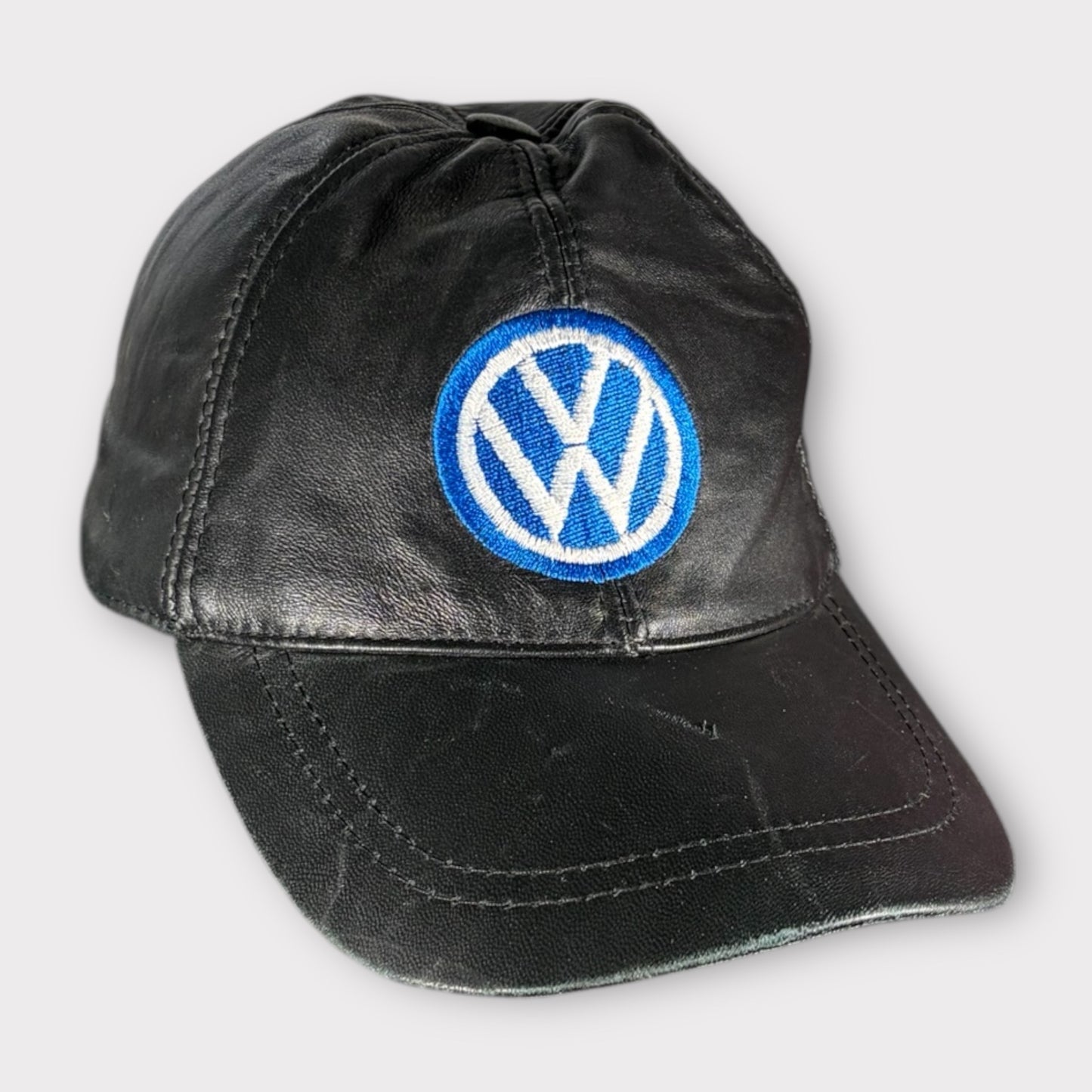 VOLKSWAGEN | 90s VINTAGE EMBROIDERED LEATHER CAP