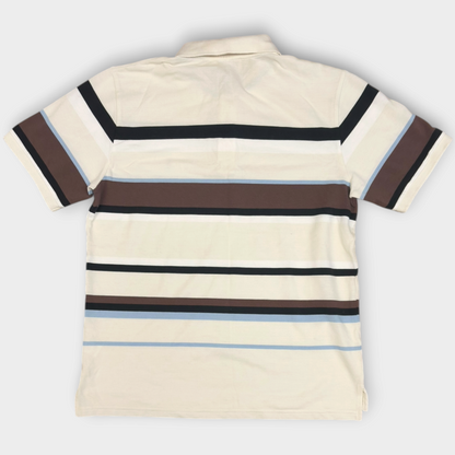 YVES SAINT LAURENT | 1990s STRIPED POLO SHIRT (XL)