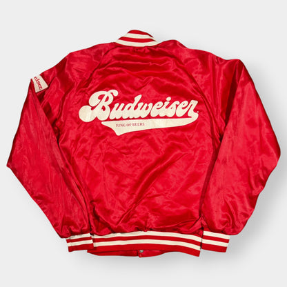 BUDWEISER | 1970s VINTAGE RED VARSITY JACKET (S)