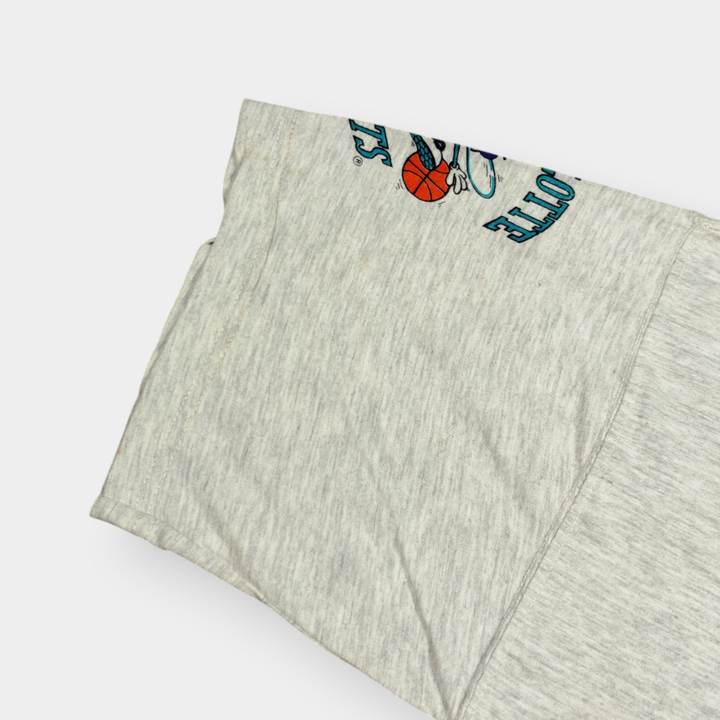 NBA x CHARLOTTE HORNETS | 90s VINTAGE GREY SINGLE STITCH GRAPHIC TEE (M)