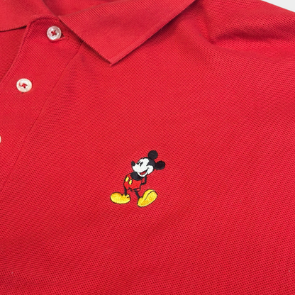 DISNEYWORLD | 1990s RED MICKEY MOUSE POLO SHIRT (XXL)