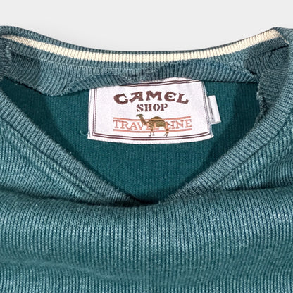 CAMEL | 90s VINTAGE KNITTED SWEATSHIRT (XL)