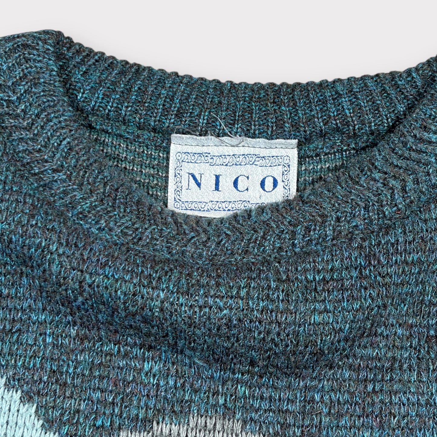 1990s VINTAGE NICO KNITTED GOLF JUMPER (L)
